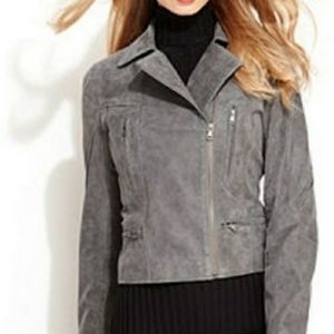 Levi's Gray 100% Genuine Leather Moto Jacket